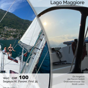 segel-gutschein wert 100, segeln lago maggiore